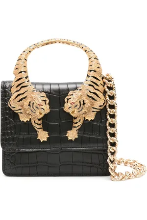 Roberto Cavalli Medium Roar leather tote bag