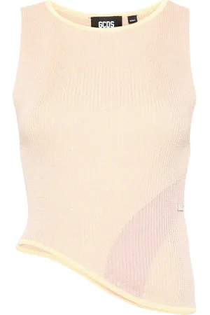 GCDS Comma asymmetric ribbed top