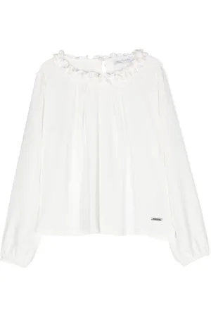 MONNALISA Logo-plaque ruffled blouse