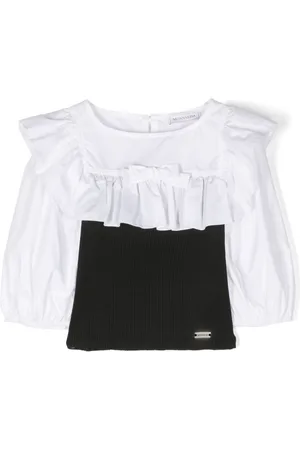 MONNALISA Two-tone ruffle-detail blouse