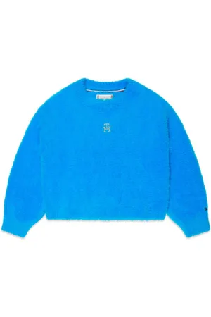 Tommy Hilfiger Monogram-embroidery brushed-effect jumper