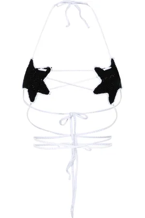 GCDS Star-patch crochet bikini top