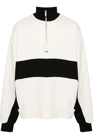 GCDS Logo-appliqué half-zipped sweatshirt