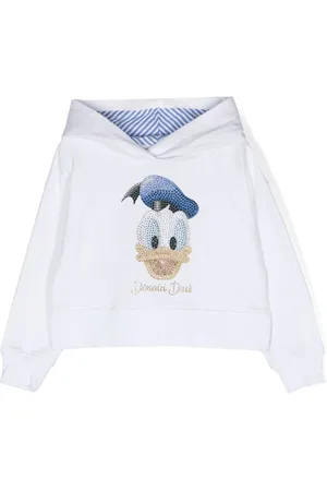 MONNALISA Graphic-print rhinestone-embellished hooded