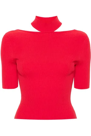Cult Gaia Brianna ribbed knitted top