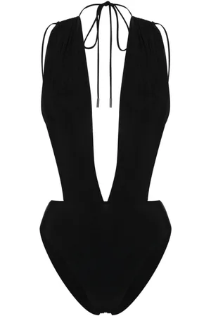 Saint Laurent V-neck open-back swimsuit