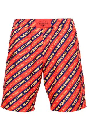 MARTINE ROSE Logo-print swim shorts