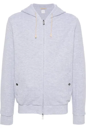 ELEVENTY Ribbed-knit zipped hoodie