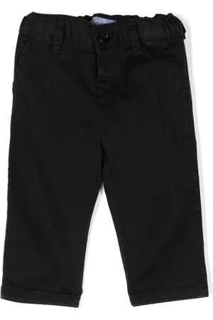Emporio Armani Mid-rise logo-plaque straight-leg chino trousers