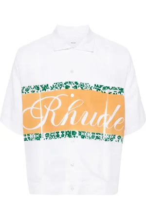 Rhude Logo-print chambray shirt