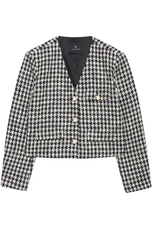 ANINE BING Cara houndstooth-pattern blazer