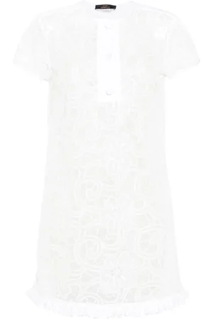 Twin-Set Floral-embroidery organza mini dress