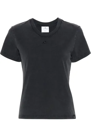 Courrèges Logo-embroidered cotton T-shirt