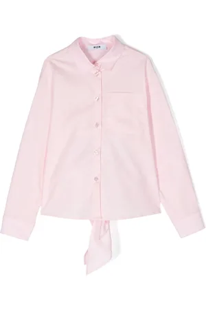 Msgm Logo-embroidered cotton poplin shirt