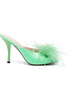 Pinko Feather-detailed mules