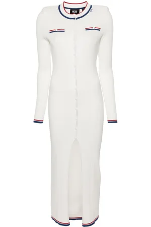 GCDS Padded ribbed-knit maxi dress