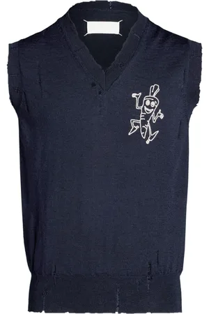 Maison Margiela Intarsia-knit wool vest
