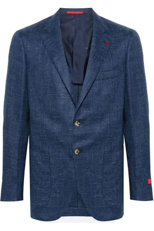 ISAIA Brooch-detail mélange blazer