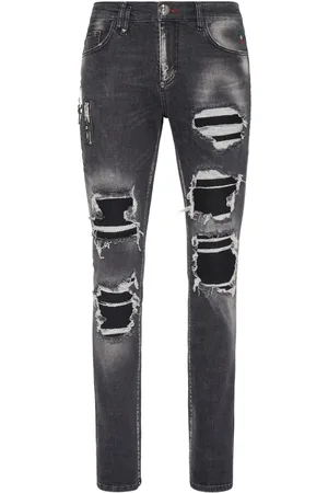 Philipp Plein Mid-rise ripped jeans