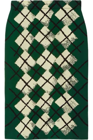 Burberry Argyle intarsia-knit midi skirt
