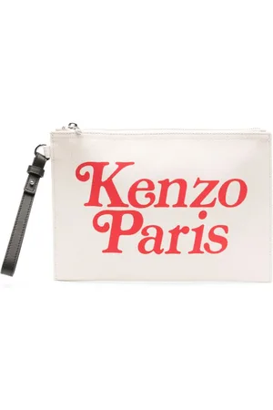 Kenzo Logo-print cotton clutch bag