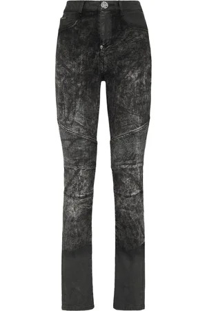 Philipp Plein Stonewashed high-waist jeans