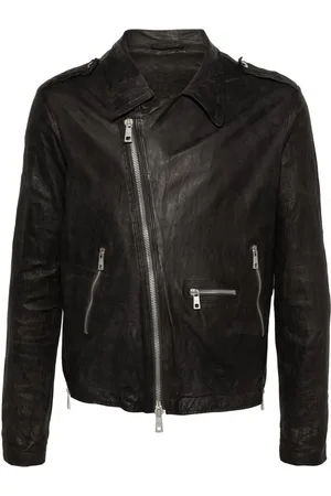 GIORGIO BRATO Crinkled leather biker jacket