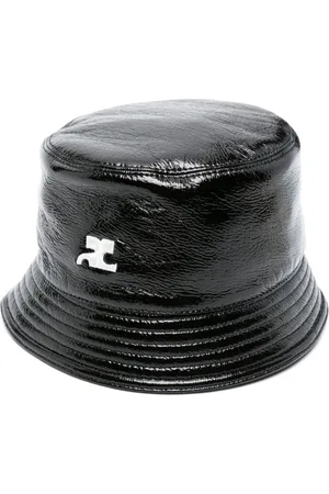 Courrèges Logo-embroidered patent bucket hat