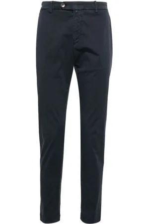 BRIGLIA Low-rise stretch-cotton tapered chinos