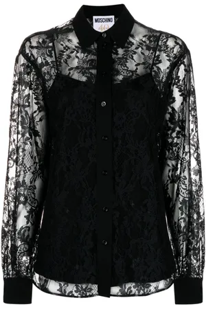 Moschino Floral-lace button-up shirt