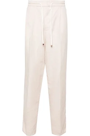 Brunello Cucinelli Drawstring linen-blend chinos