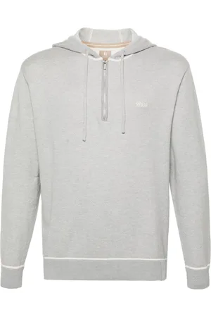 Boggi Milano Logo-embroidered knitted hoodie