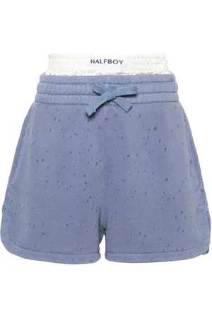 Halfboy Layered distressed cotton shorts