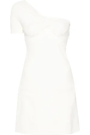 Courrèges One-shoulder twist crepe minidress