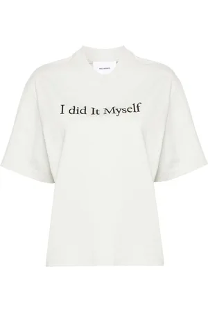 Axel Arigato Embroidered-slogan organic-cotton T-shirt