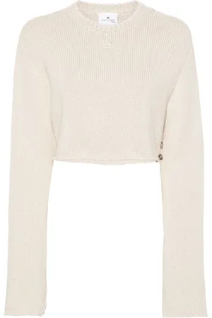 Courrèges Logo-embroidered cropped jumper