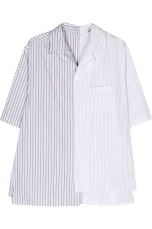 Lanvin Striped asymmetric cotton shirt