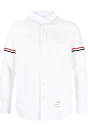 Thom Browne Armband-detail seersucker cotton shirt