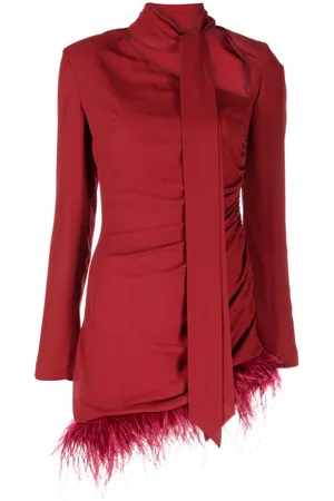 De La Vali Avenue feather-trim minidress