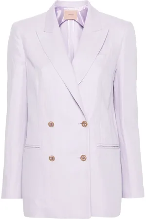 Twin-Set Double-breasted logo-plaque blazer