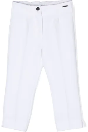 MONNALISA Pressed-crease tapered twill trousers