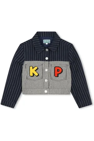 Kenzo Colour-block striped denim jacket