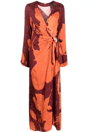 JOHANNA ORTIZ Patterned-jacquard wrap maxi dress