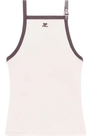 Courrèges Buckle-detail cotton tank top