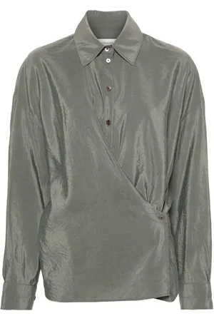 LEMAIRE Draped silk blend shirt