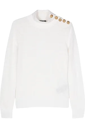 Balmain PB-monogram ribbbed jumper