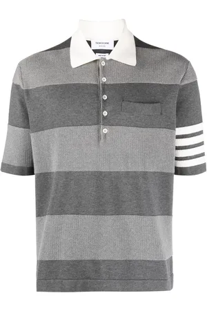 Thom Browne 4-Bar stripe knitted polo shirt