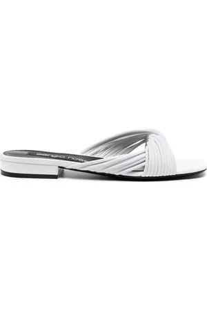 Sergio Rossi Twisted leather flat sandals