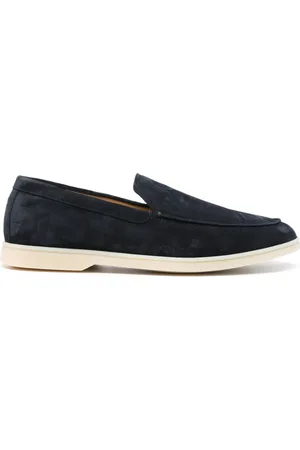 HENDERSON BARACCO Logo-embroidered suede loafers