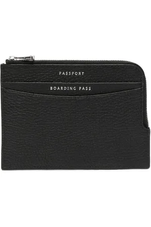 ASPINAL OF LONDON Logo-print leather travel wallet